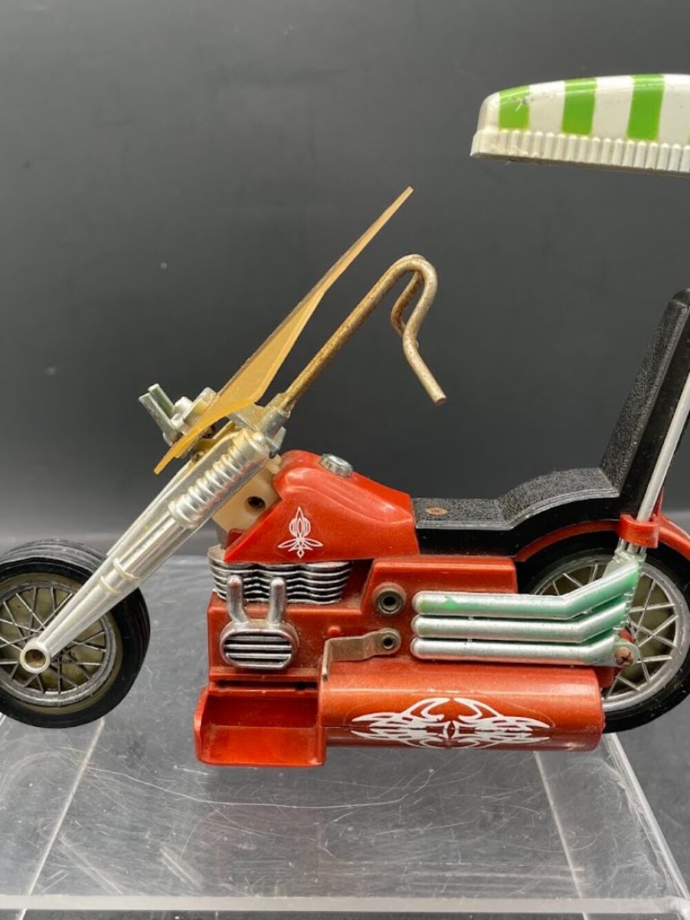 Hasbro 1971 Scream'n Demon Lunatic Fringe Motorcycle Stunt Bike Works READ
